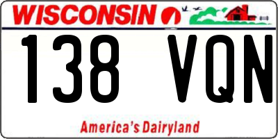 WI license plate 138VQN