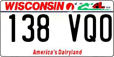 WI license plate 138VQO