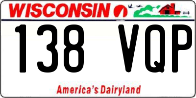 WI license plate 138VQP