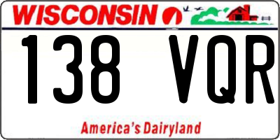 WI license plate 138VQR
