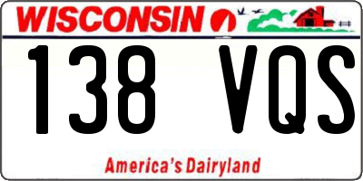 WI license plate 138VQS