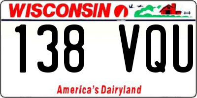 WI license plate 138VQU
