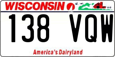WI license plate 138VQW