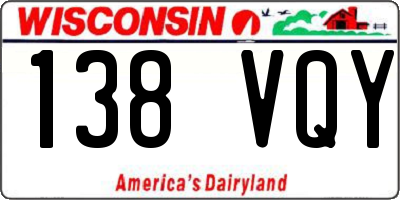 WI license plate 138VQY