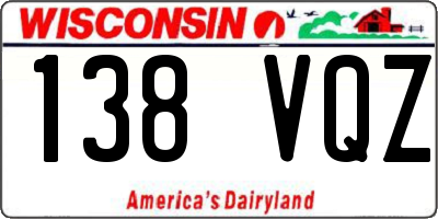 WI license plate 138VQZ