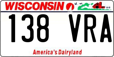 WI license plate 138VRA