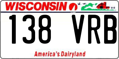 WI license plate 138VRB