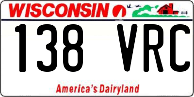 WI license plate 138VRC