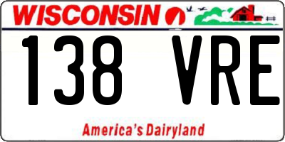 WI license plate 138VRE