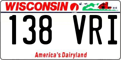 WI license plate 138VRI