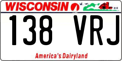WI license plate 138VRJ