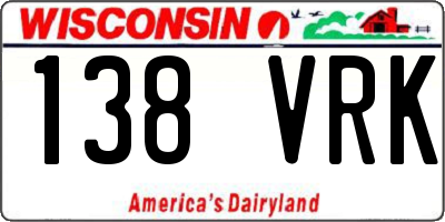 WI license plate 138VRK