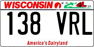 WI license plate 138VRL