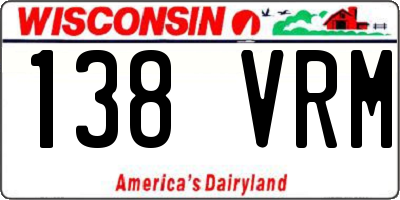 WI license plate 138VRM