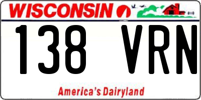 WI license plate 138VRN