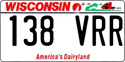WI license plate 138VRR