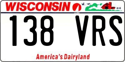 WI license plate 138VRS