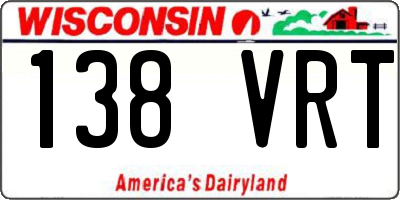 WI license plate 138VRT