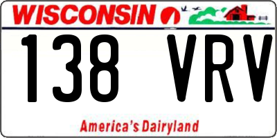 WI license plate 138VRV
