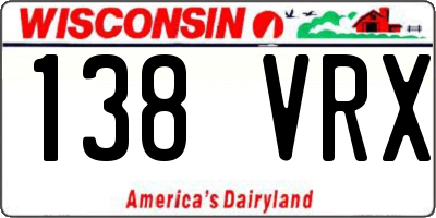 WI license plate 138VRX