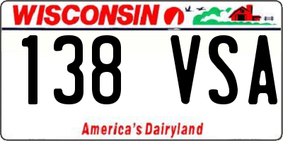 WI license plate 138VSA