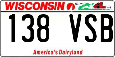 WI license plate 138VSB