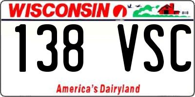 WI license plate 138VSC
