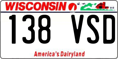 WI license plate 138VSD