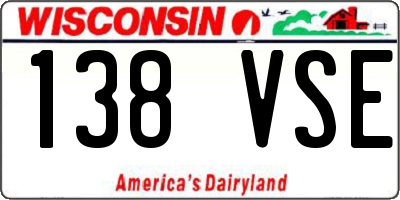 WI license plate 138VSE