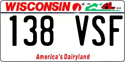 WI license plate 138VSF
