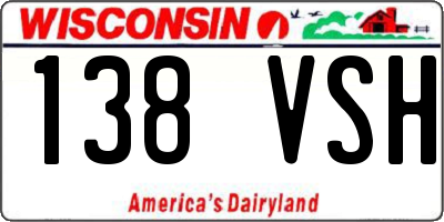 WI license plate 138VSH