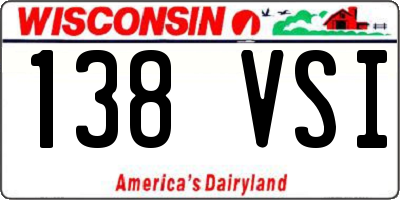 WI license plate 138VSI