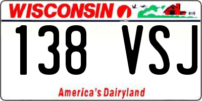 WI license plate 138VSJ