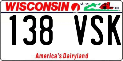 WI license plate 138VSK