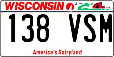WI license plate 138VSM