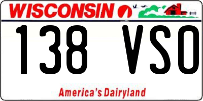 WI license plate 138VSO