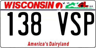 WI license plate 138VSP