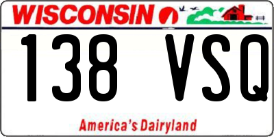 WI license plate 138VSQ