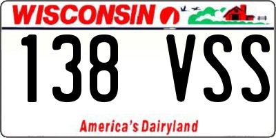 WI license plate 138VSS