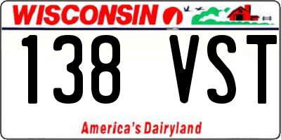 WI license plate 138VST