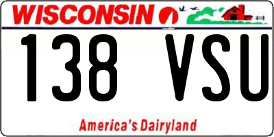 WI license plate 138VSU