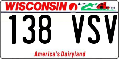 WI license plate 138VSV