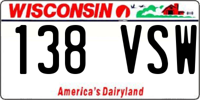 WI license plate 138VSW