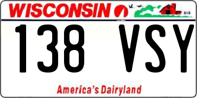 WI license plate 138VSY