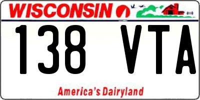 WI license plate 138VTA