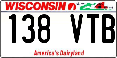 WI license plate 138VTB