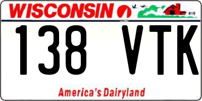 WI license plate 138VTK