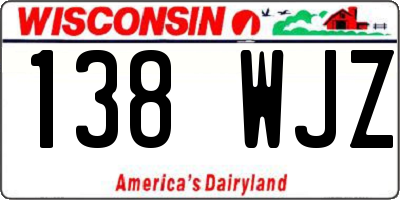 WI license plate 138WJZ