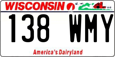 WI license plate 138WMY