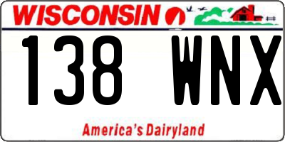 WI license plate 138WNX